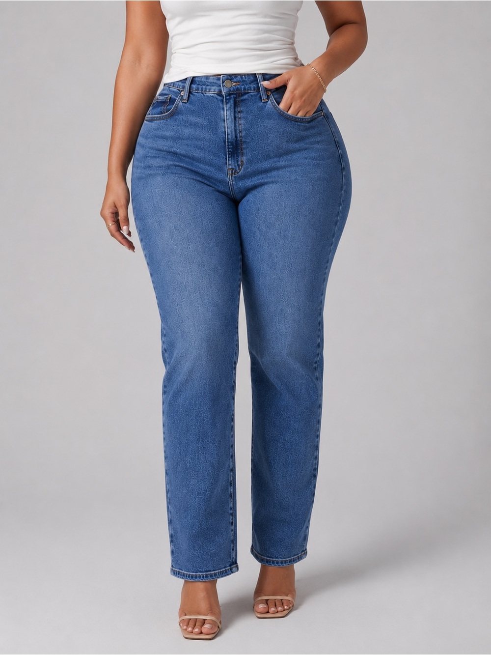Good American Good Curve Straight Leg Blue Jeans Women’s Size 18 Style GCST852T
